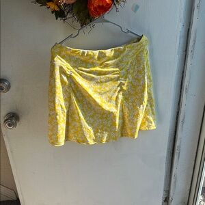 Cuddl Duds Gold Ruched Mini Skater Skirt 1/2 price Monday 🌸